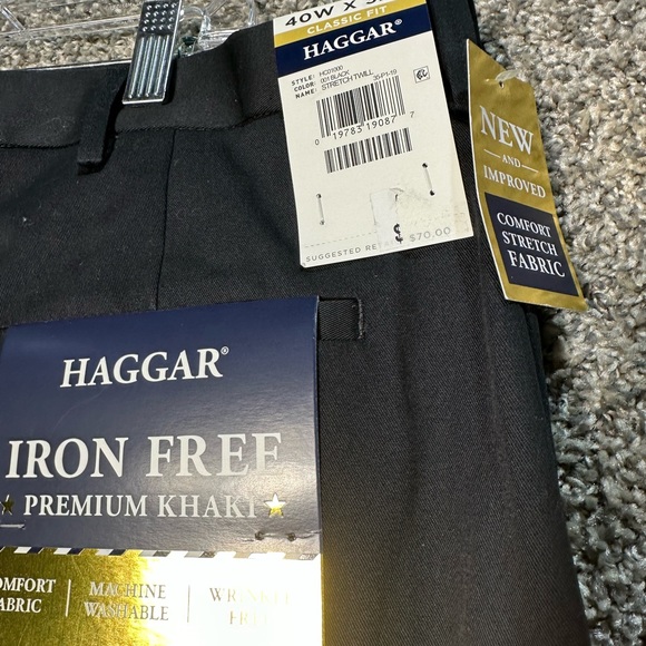 NWT Haggar Men's Iron Free Premium Classic Fit Flat Front Khaki Multiple Sizes - Picture 7 of 10